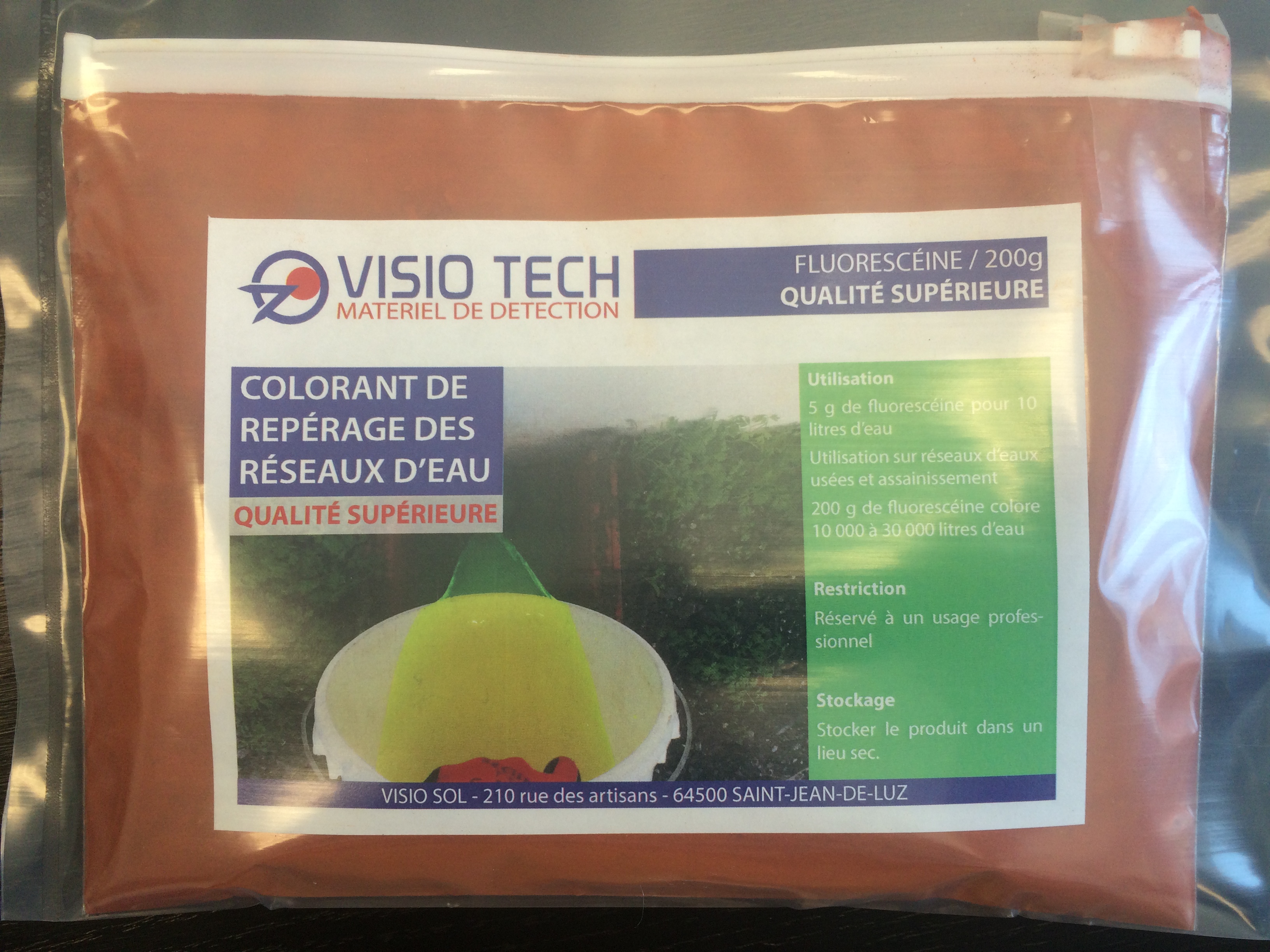 VISIO TECH - Fluorescéine Super Concentré, 20L, pour la détection
