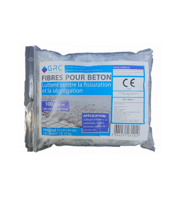 Fibres 20 mm pour béton, dose de 100 g