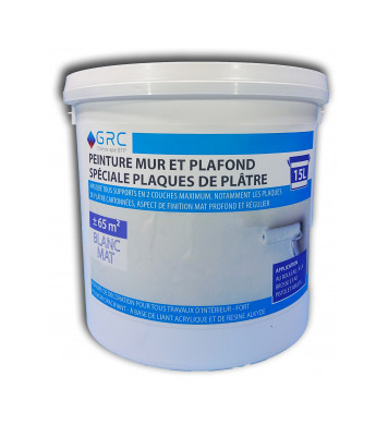 Peinture mur et plafond BLANC MAT 15L