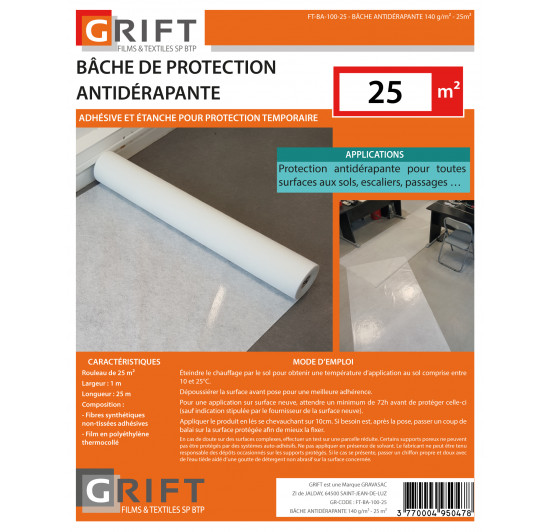 Everbilt Toile de protection antidérapante en papier et en polypropylène, 6  pi x 9 pi